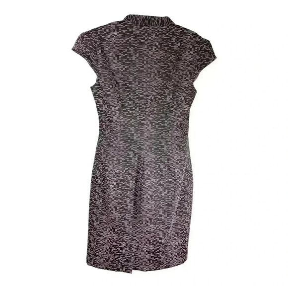 MM Lafleur  Dress Sheath Short Sleeve V-Neck Brown Multi Women's 10 - Picture 2 of 4